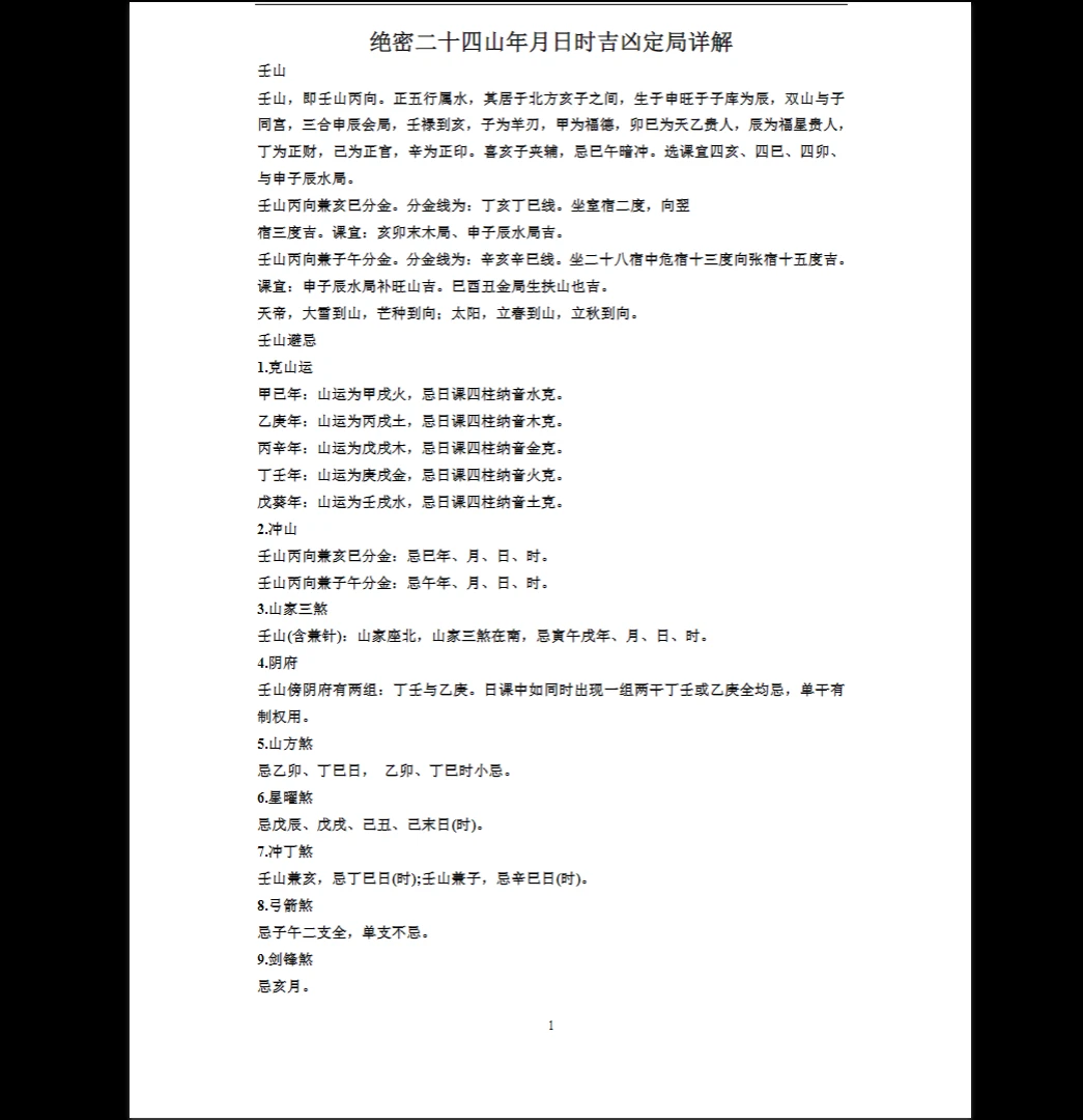 画像[1]_《絶密二十四山年月日時吉凶定局詳細解説》PDF電子書籍_易経玄学資料ネット