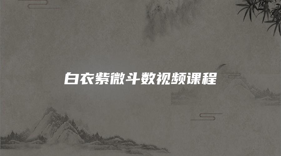 图片[1]_白衣紫微斗数视频课程（视频+文档）_易经玄学资料网