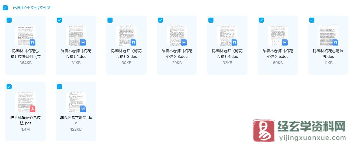 图片[1]_陈春林《梅花心易》+《梅花心易技法系列》word版资料（9个文档）_易经玄学资料网